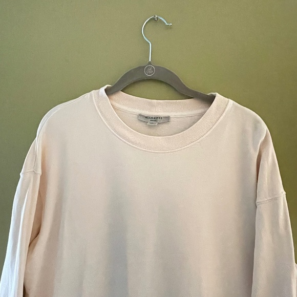 All Saints Cotton Long Sleeve Sweatshirt Top Light Pink Pullover Gorpcore Sz S - Picture 3 of 12